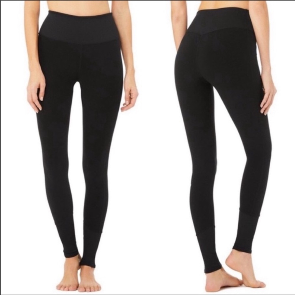 ALO YOGA BLACK 7/8 HIGH-WAISTED LOUNGE LEGGINGS SIZE SMALL